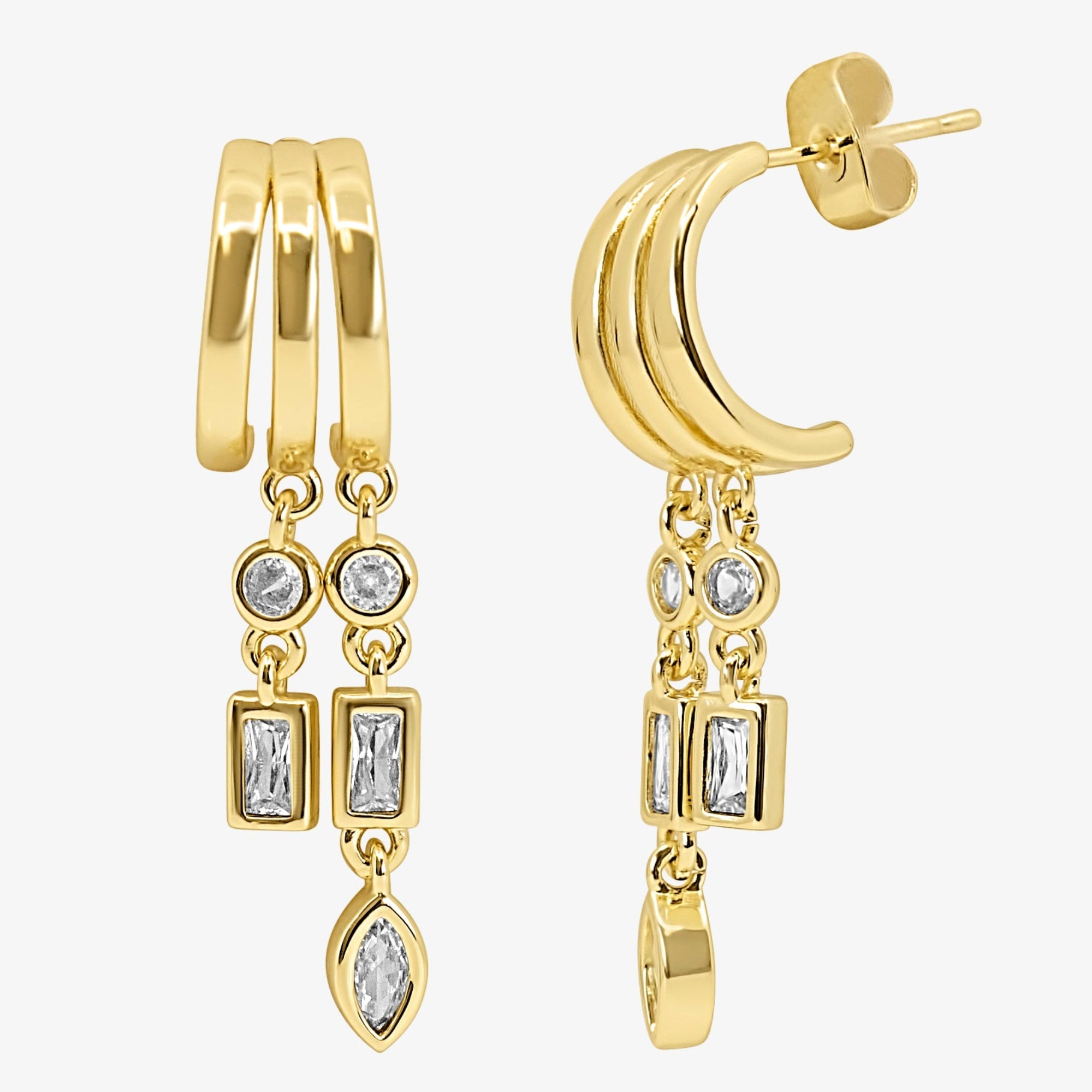 Evry Jewels Icy Chain Earrings