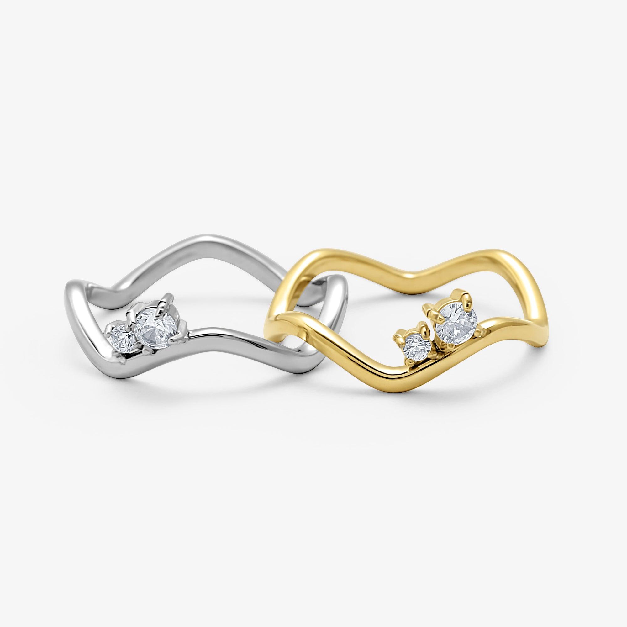 Evry Jewels Shimmer Wave Pinky Ring