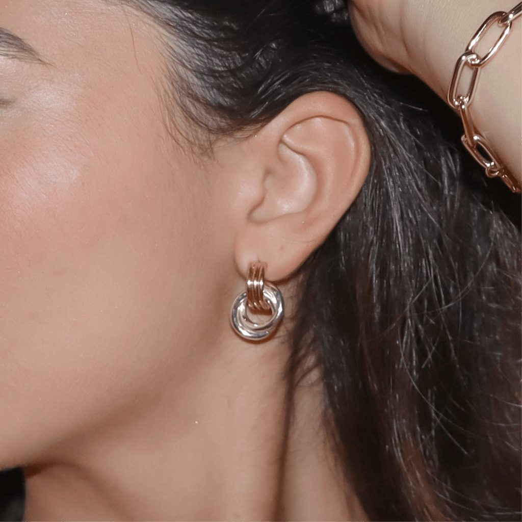 Evry Jewels Interlock Earrings