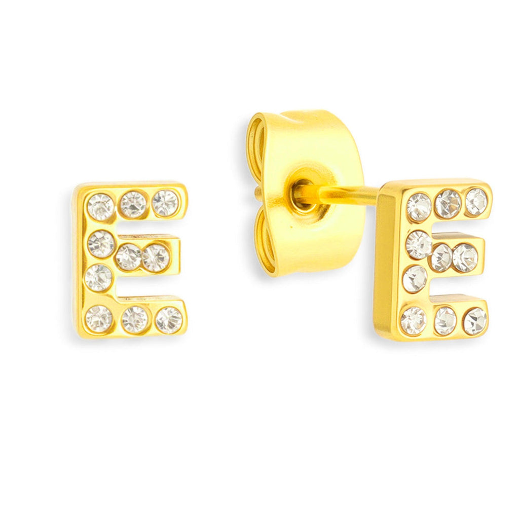 Evry Jewels Crystal Initial Stud Earrings
