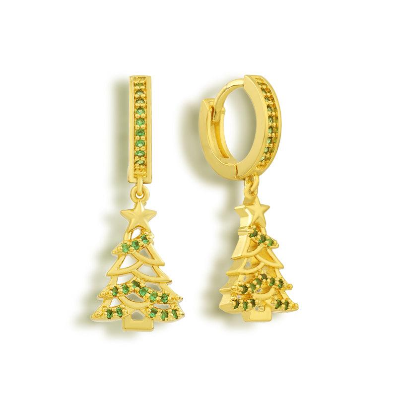 Evry Jewels Christmas Tree Earrings