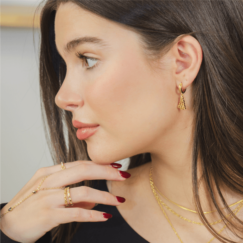 Evry Jewels Christmas Tree Earrings