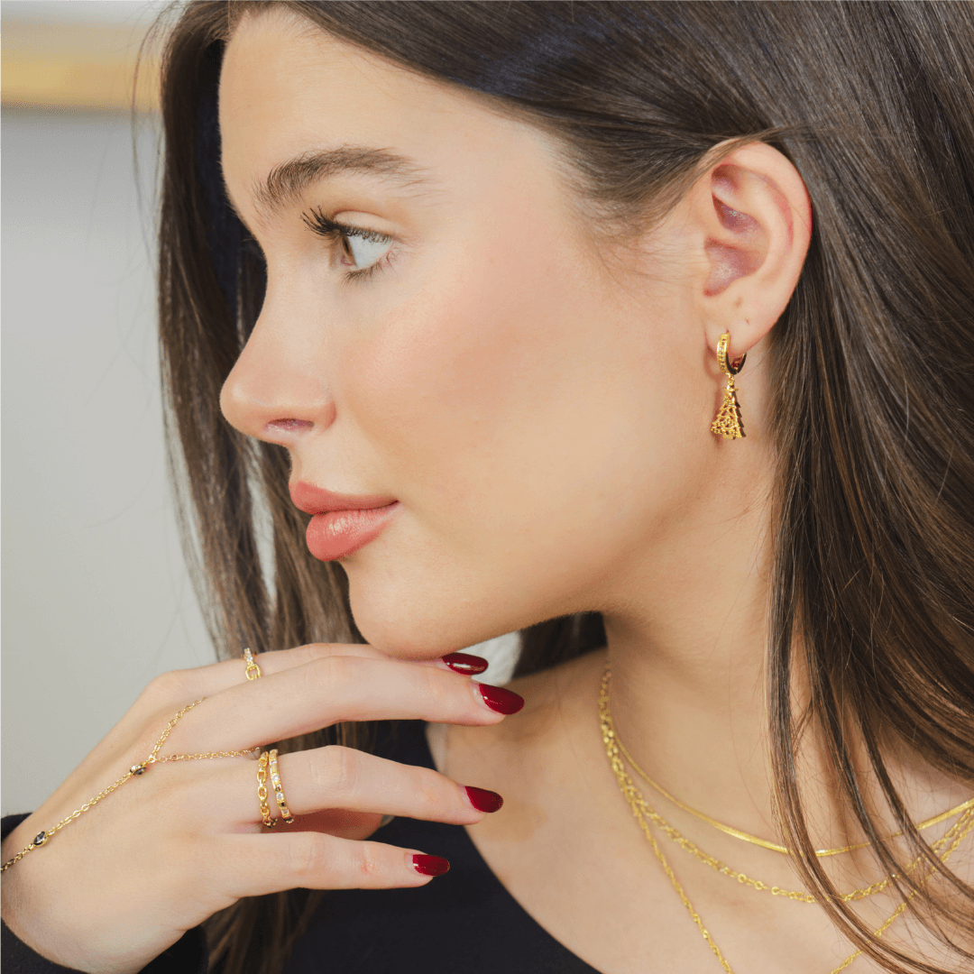 Evry Jewels Christmas Tree Earrings