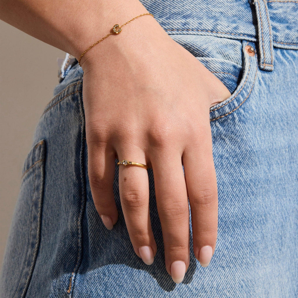 Evry Jewels Initial Crystal Bracelet