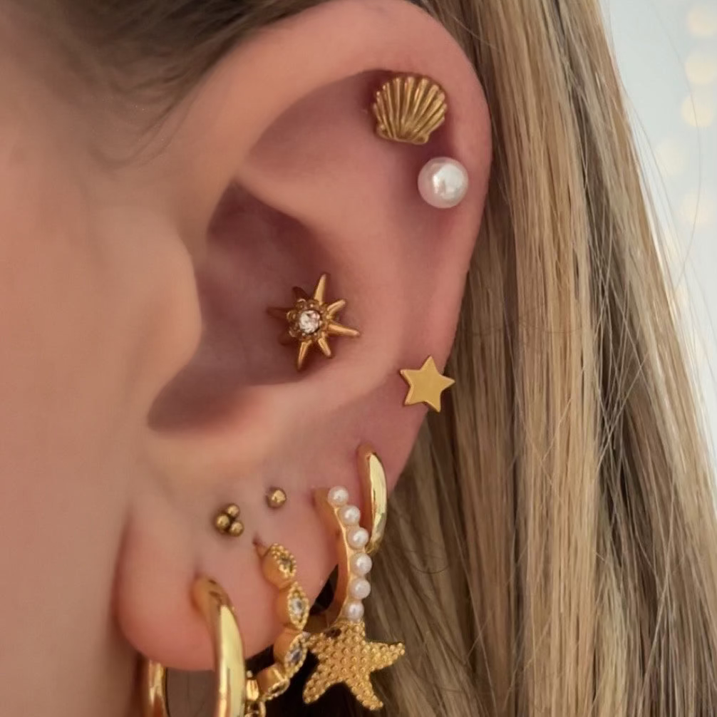 Evry Jewels Eternal Twinkle 3 Pack Flat Back Earrings Set