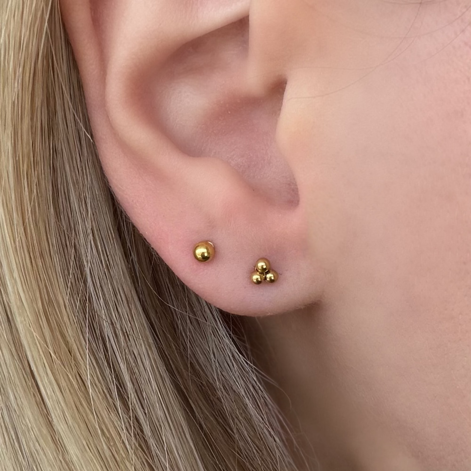 Evry Jewels Tiny Crush Flat Back 2 Piece Earring Set