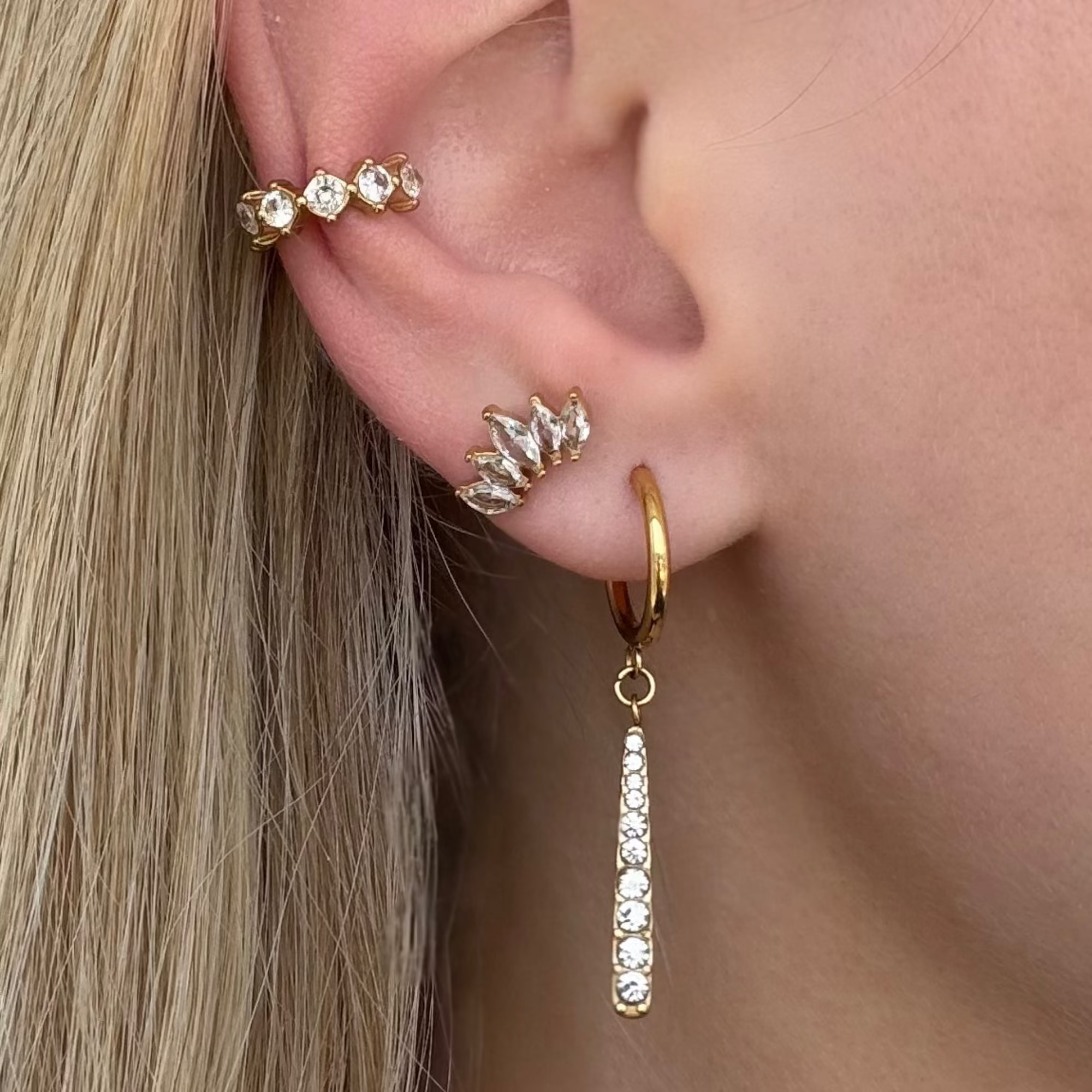 Evry Jewels Better Together Earrings 3 Piece Earring Set