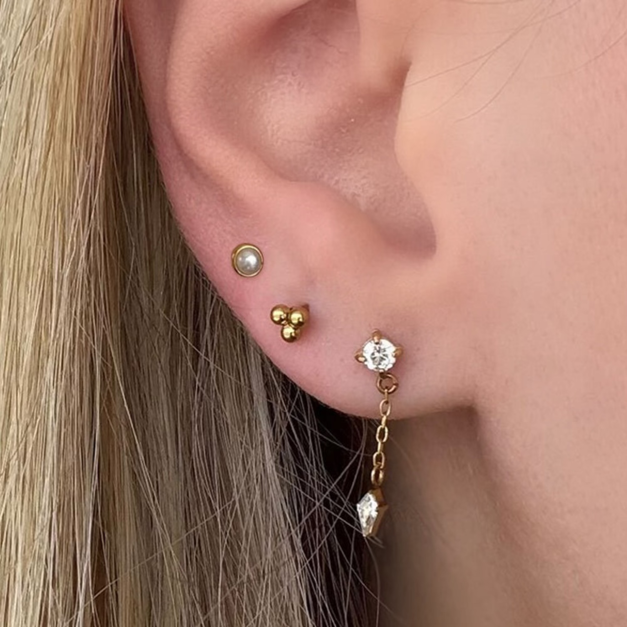 Evry Jewels Starry Babe Flat Back 3 Piece Earring Set