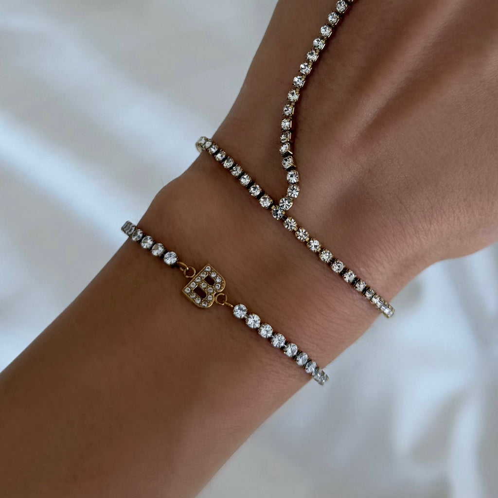 Evry Jewels Icy Initial Tennis Bracelet