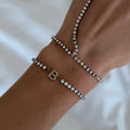 Evry Jewels Icy Initial Tennis Bracelet