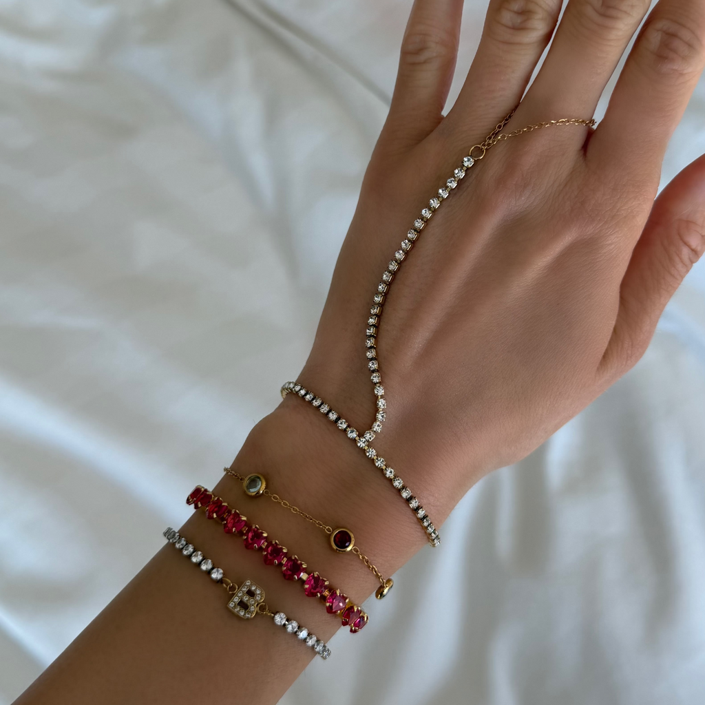 Evry Jewels Icy Initial Tennis Bracelet