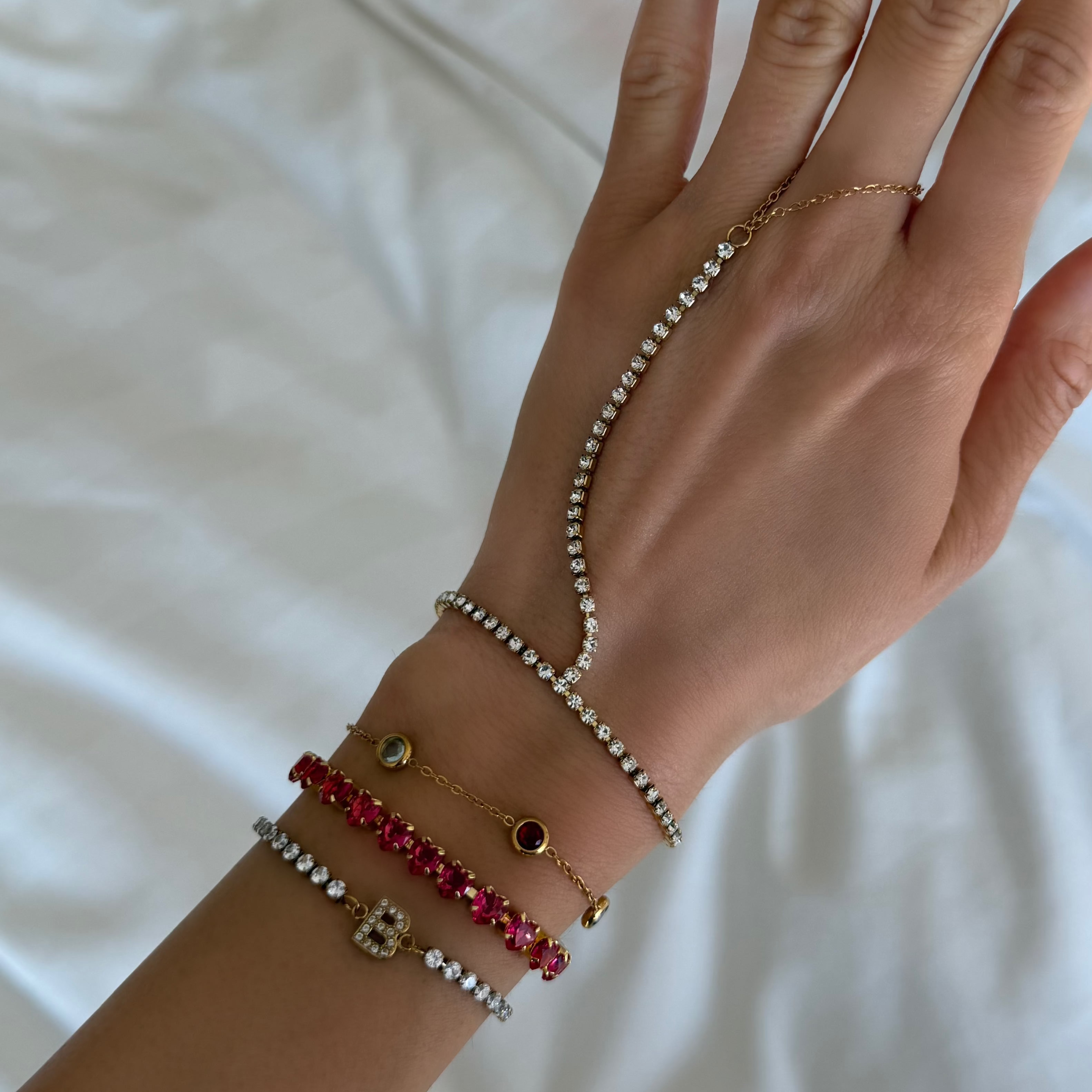 Evry Jewels Icy Initial Tennis Bracelet