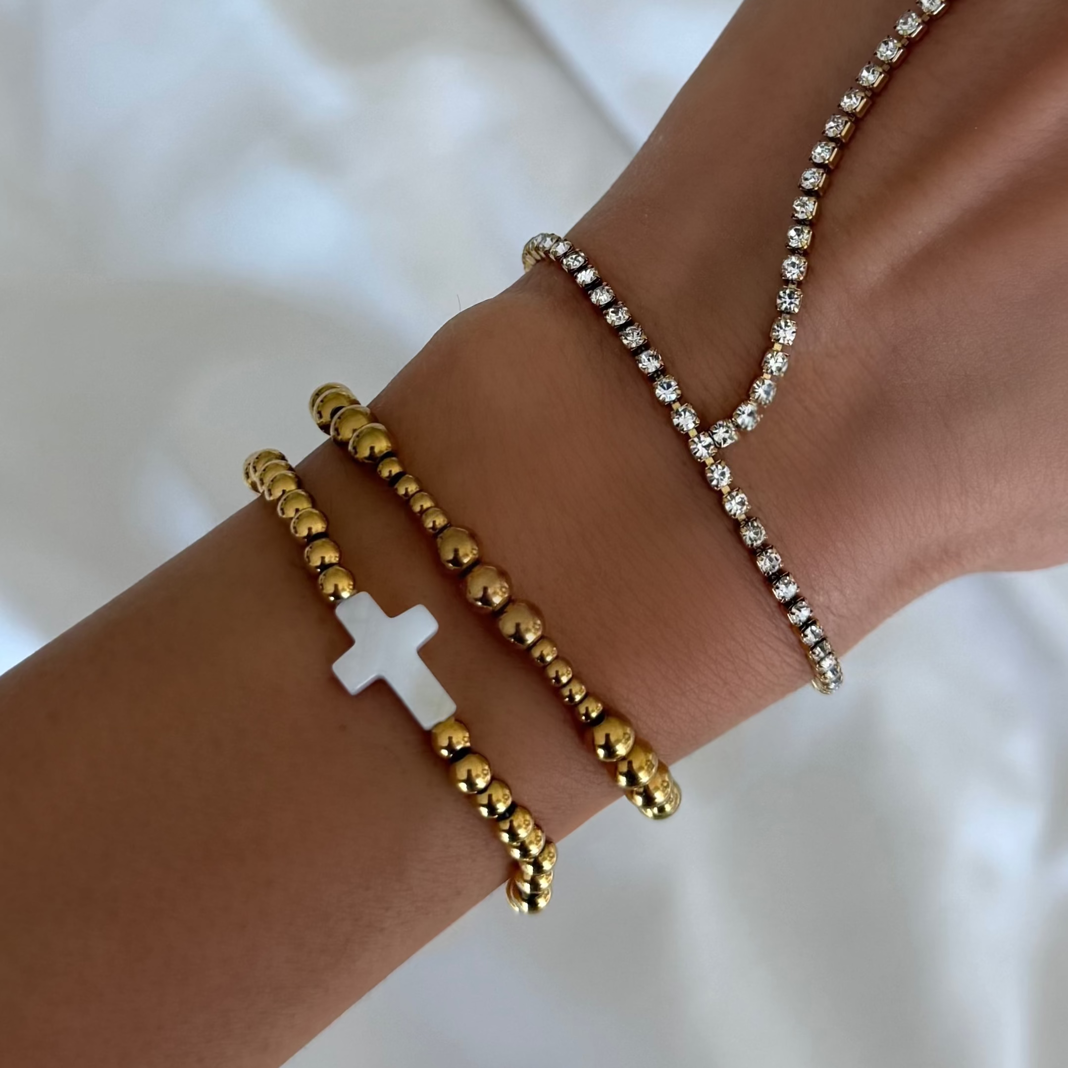 Evry Jewels Little Blessings Cross Beaded Bracelet