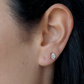 Evry Jewels Twinkling Star Oval Stud Earrings