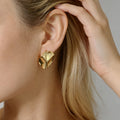 18K Gold Plated Irregular Geometric Punk Brass Stud Earrings