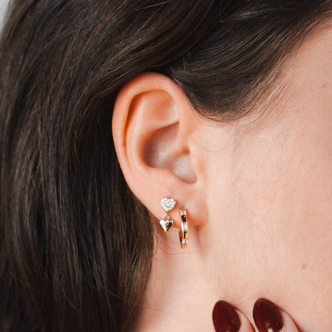 Evry Jewels Heart of Stone Earrings