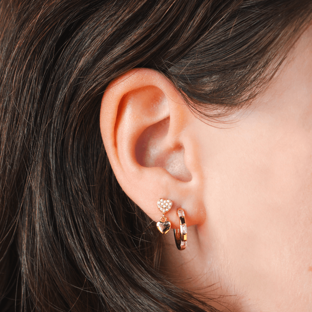 Evry Jewels Heart of Stone Earrings