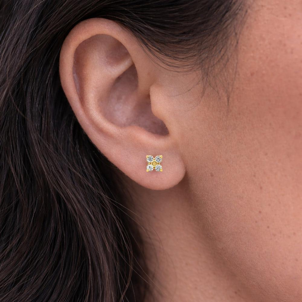 Evry Jewels Hana Flat Back Earrings