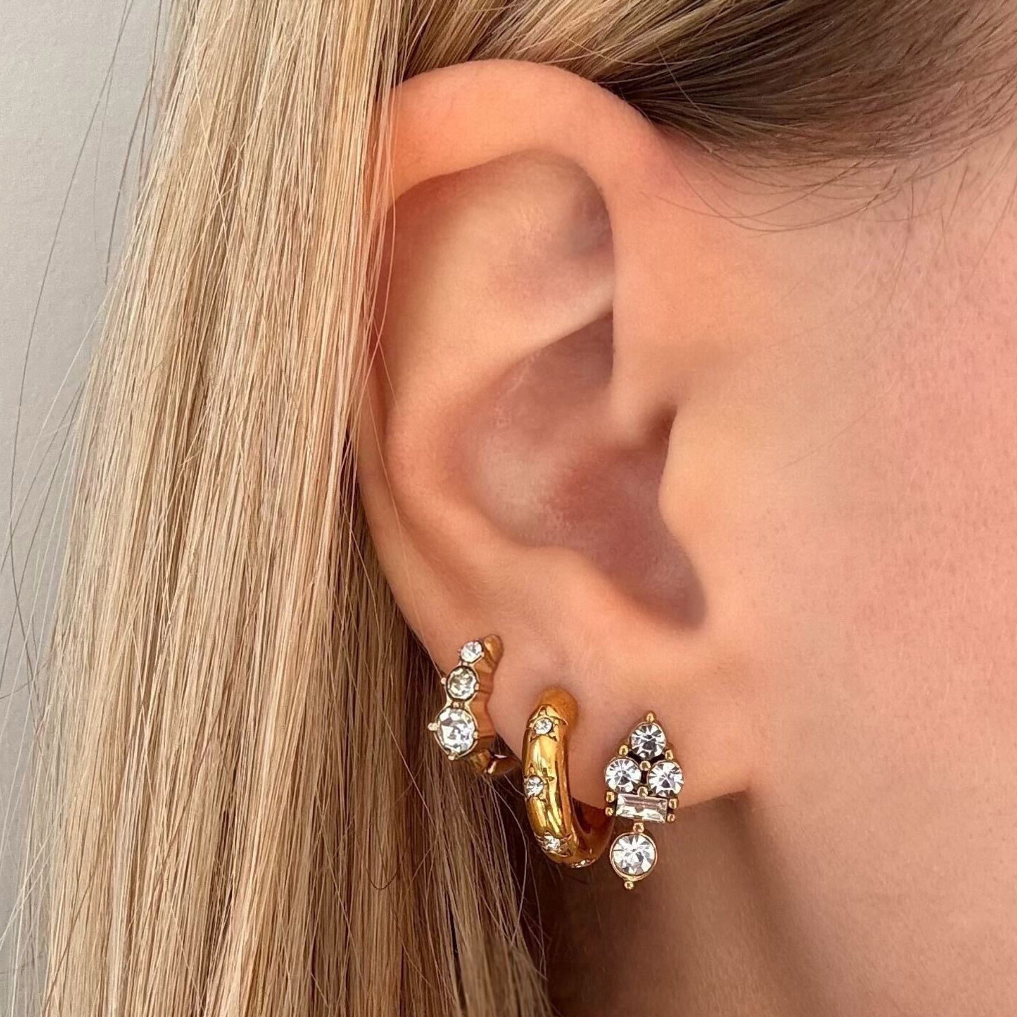 Evry Jewels Kiss of Sparkle 3 Piece Earring Set
