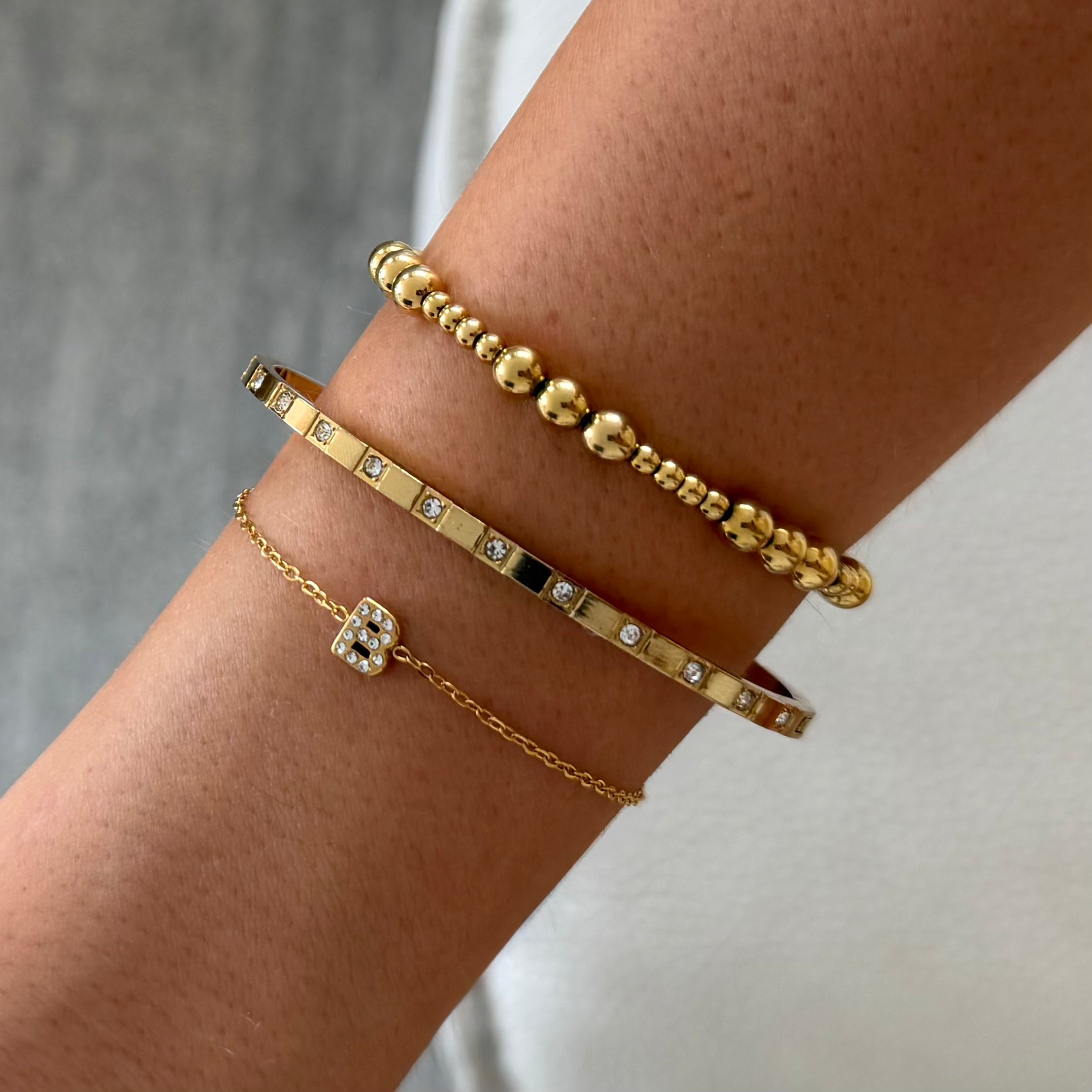 Evry Jewels Initial Crystal Bracelet