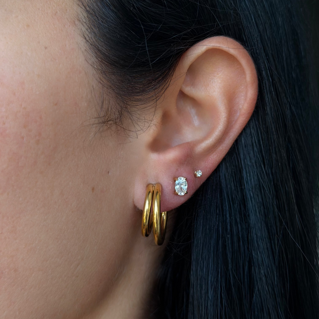 Evry Jewels Double Hoop Earrings