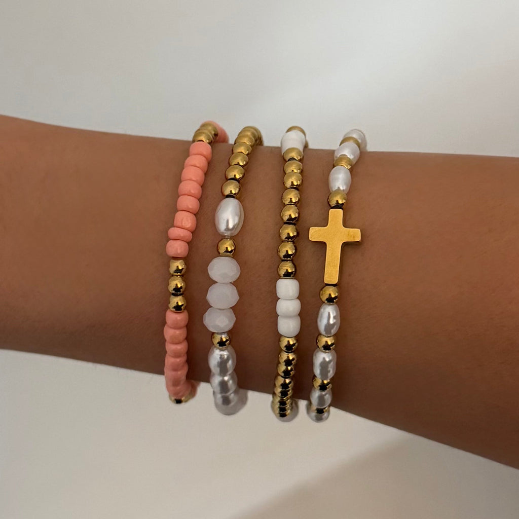 Evry Jewels Sweet Grace Beaded Bracelet 4 Piece Set