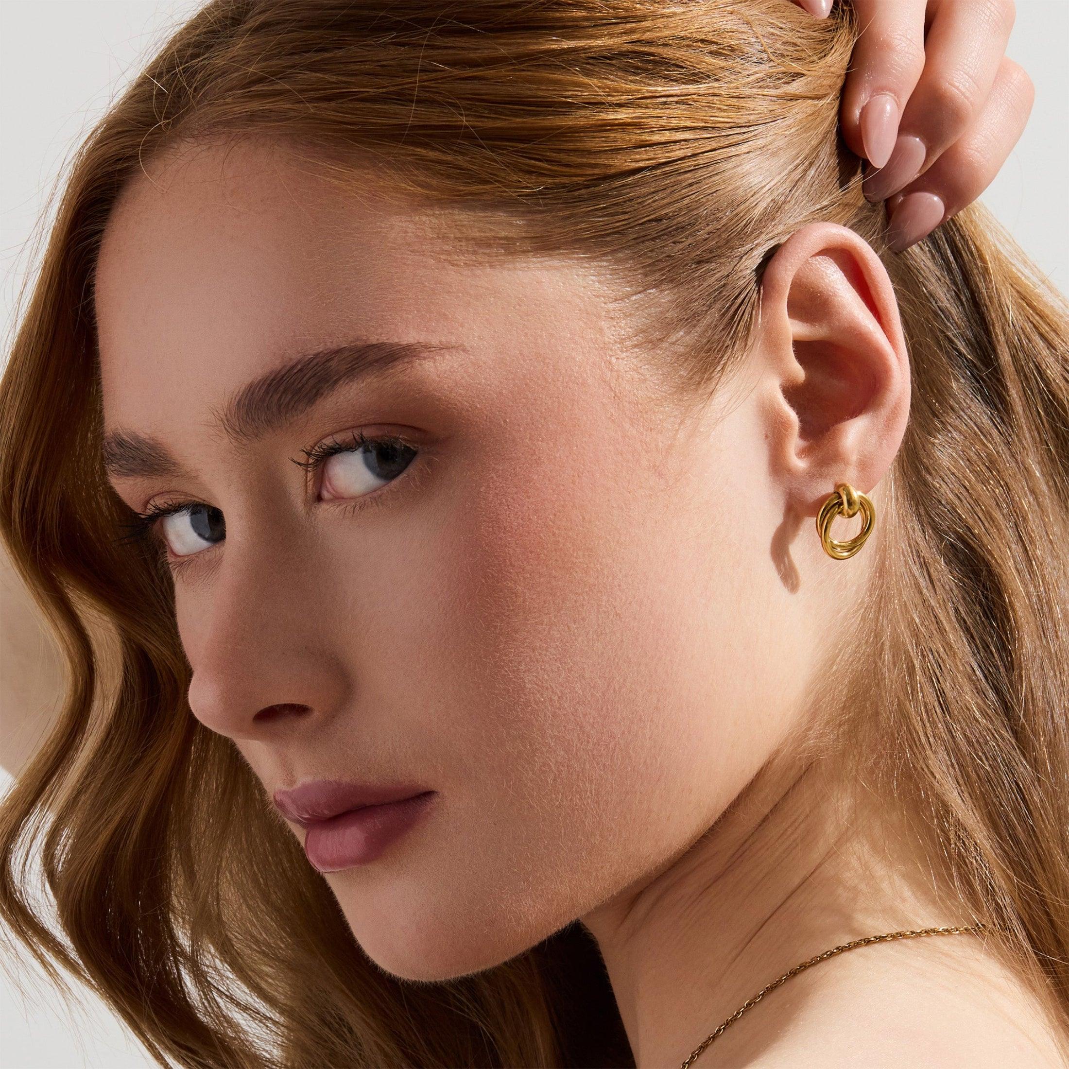 Evry Jewels San Francisco Flat Back Earrings