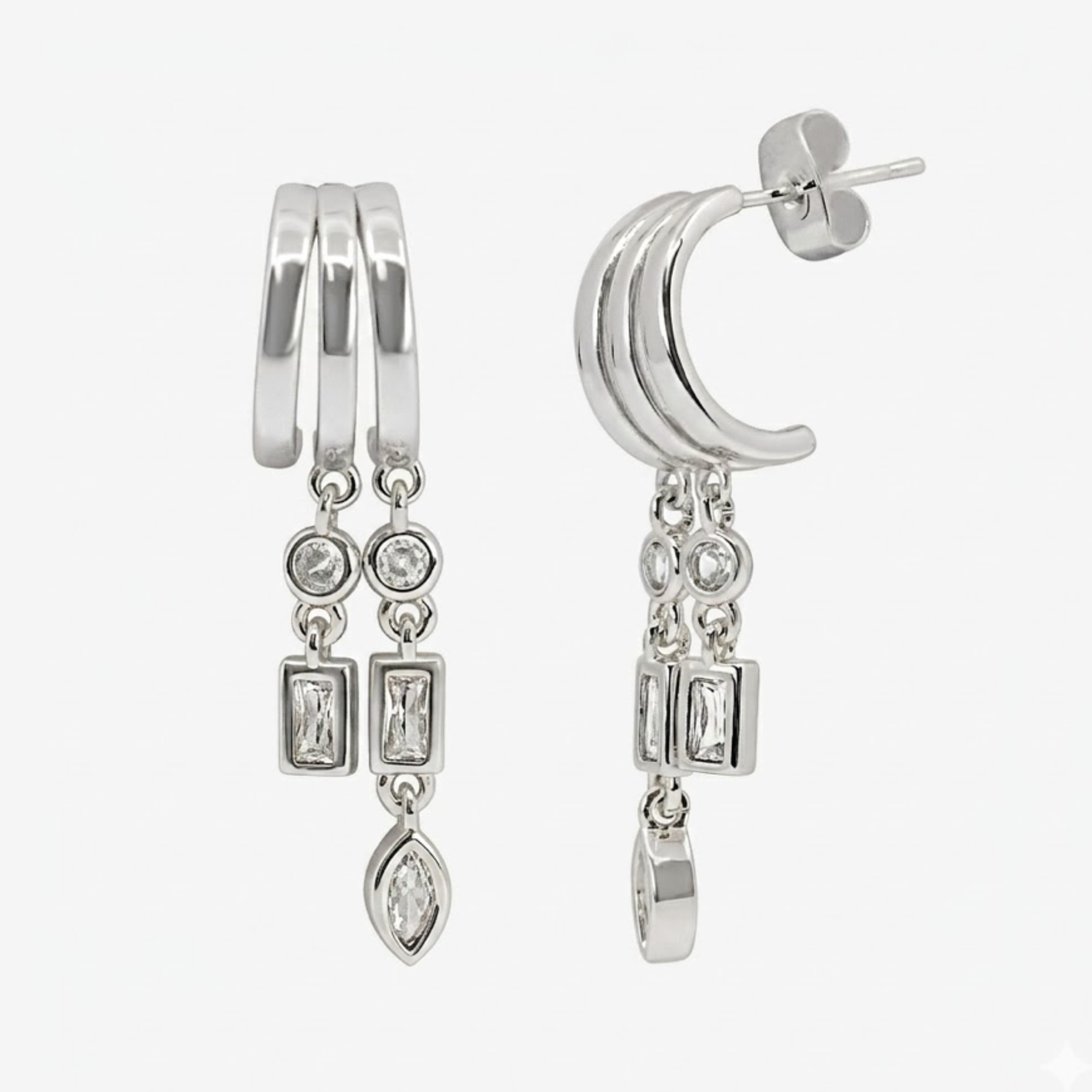 Evry Jewels Icy Chain Earrings
