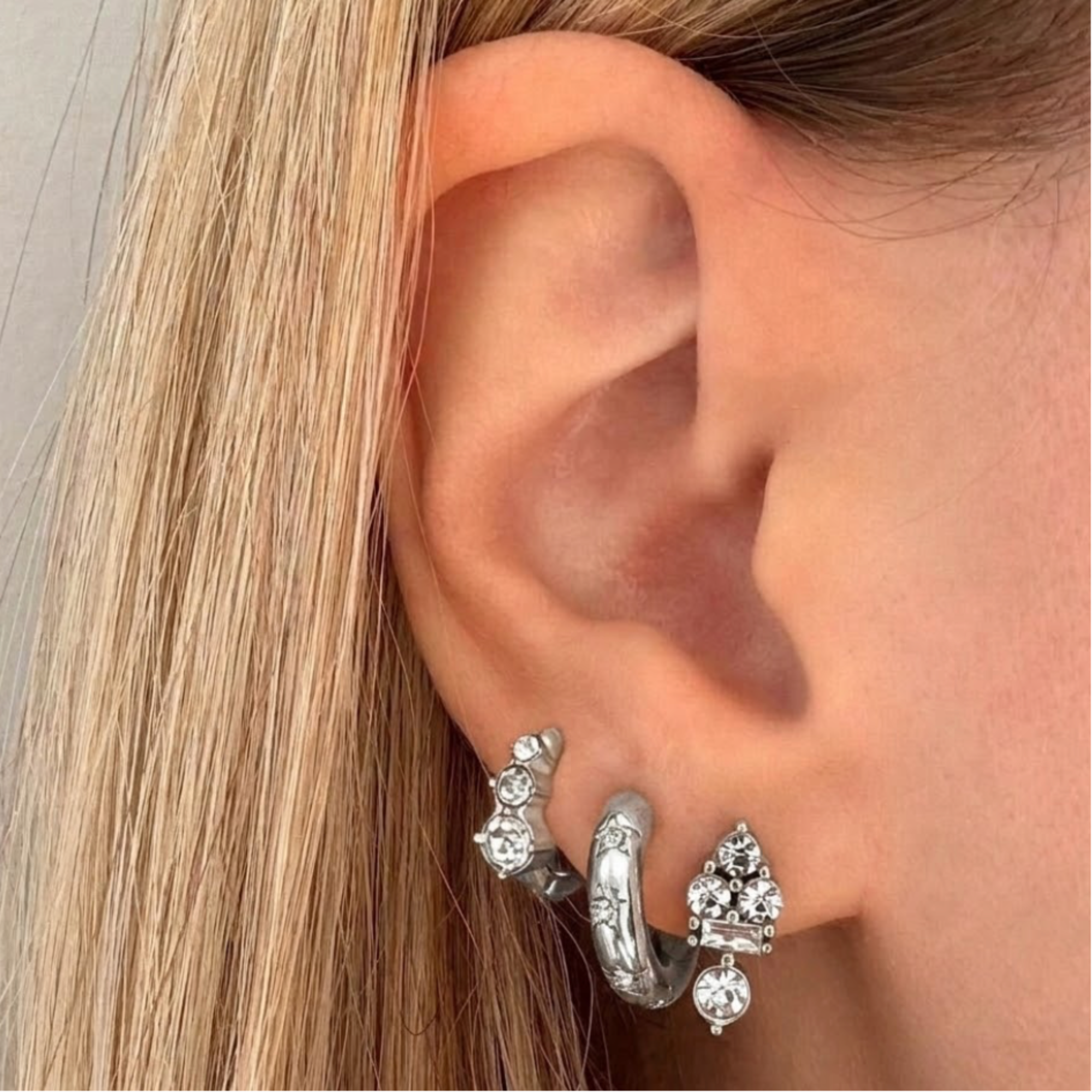 Evry Jewels Kiss of Sparkle 3 Piece Earring Set