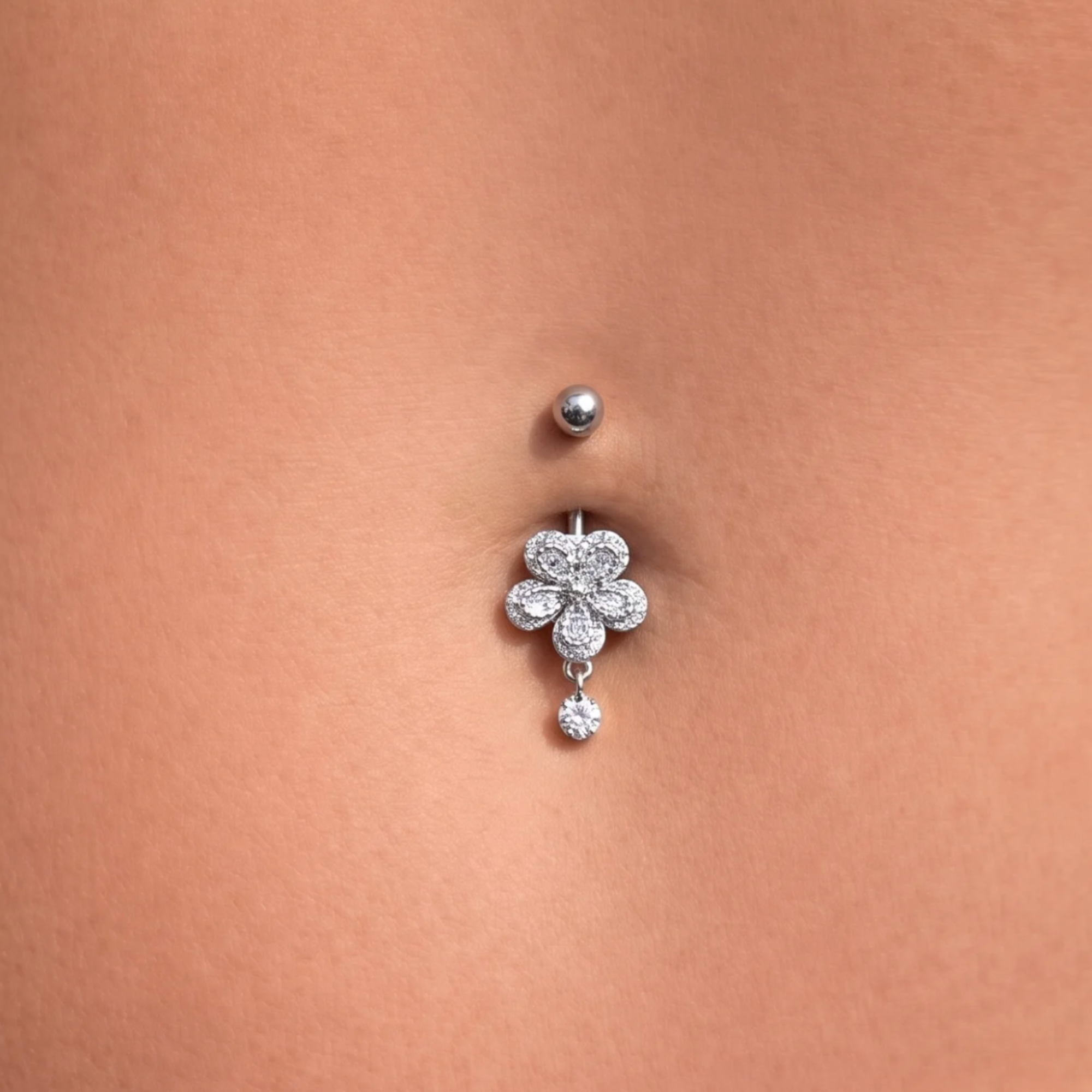 Evry Jewels Flower Kiss Belly Ring