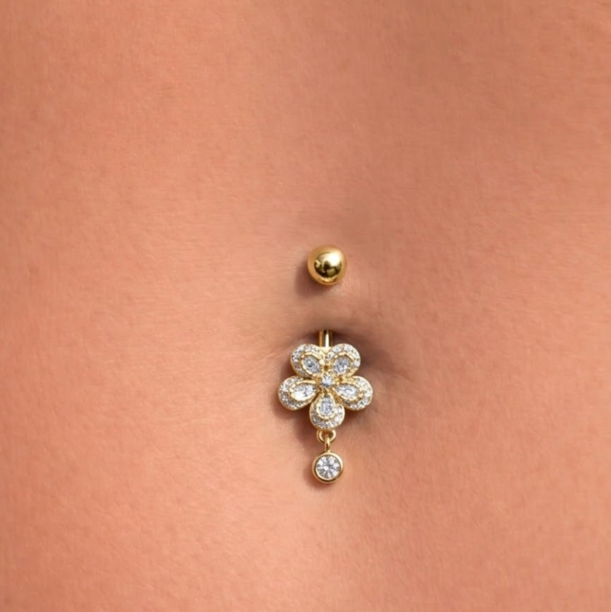 Evry Jewels Flower Kiss Belly Ring