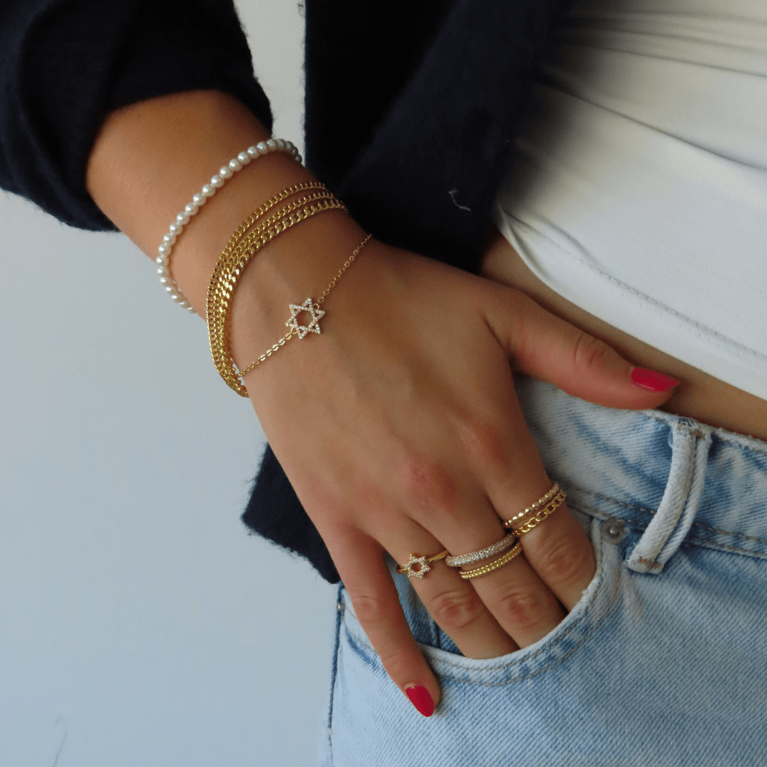 Evry Jewels Star of David Bracelet