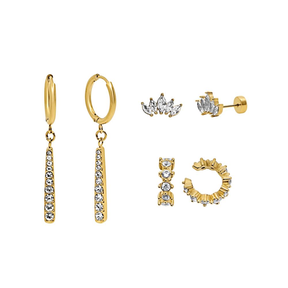 Evry Jewels Better Together Earrings 3 Piece Earring Set