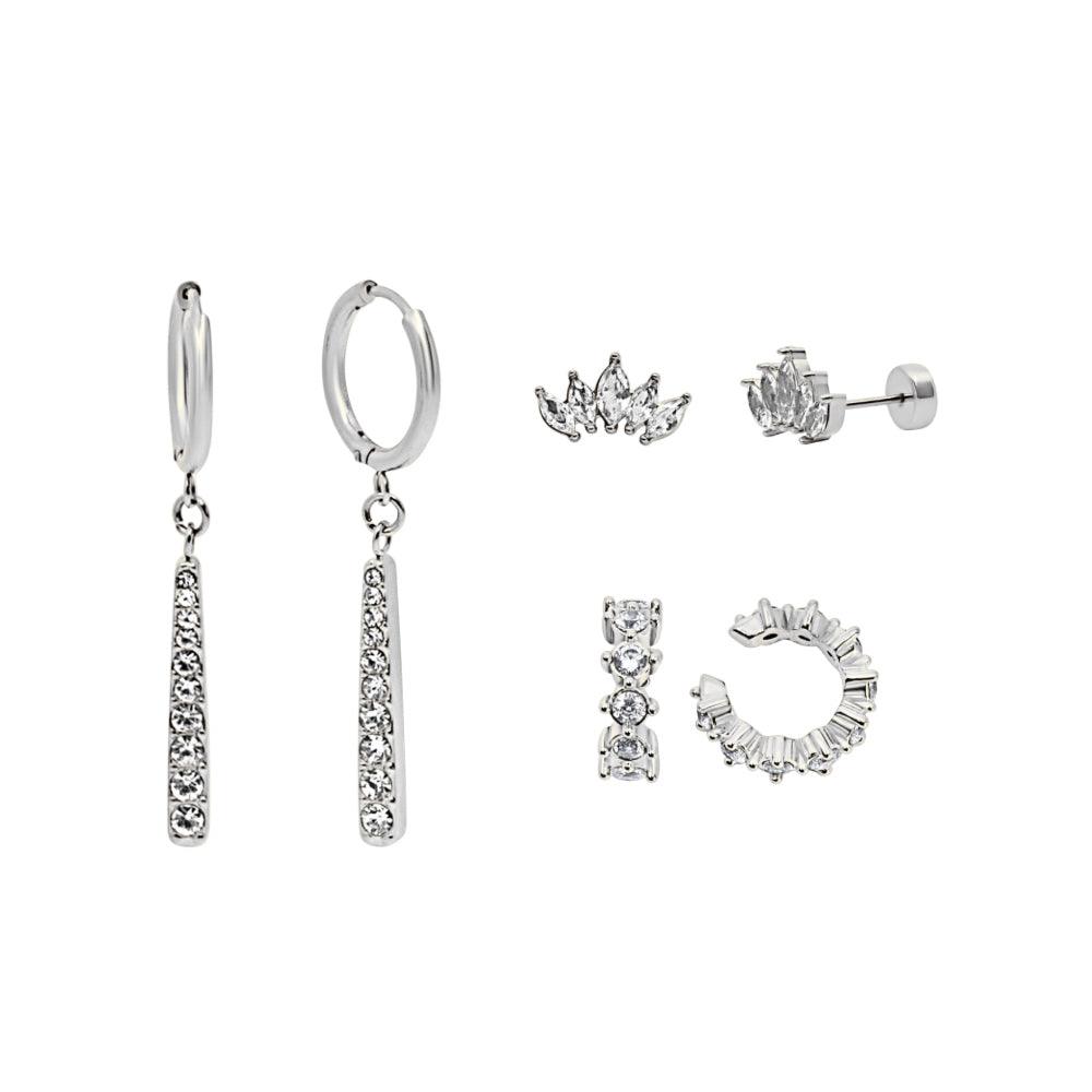 Evry Jewels Better Together Earrings 3 Piece Earring Set