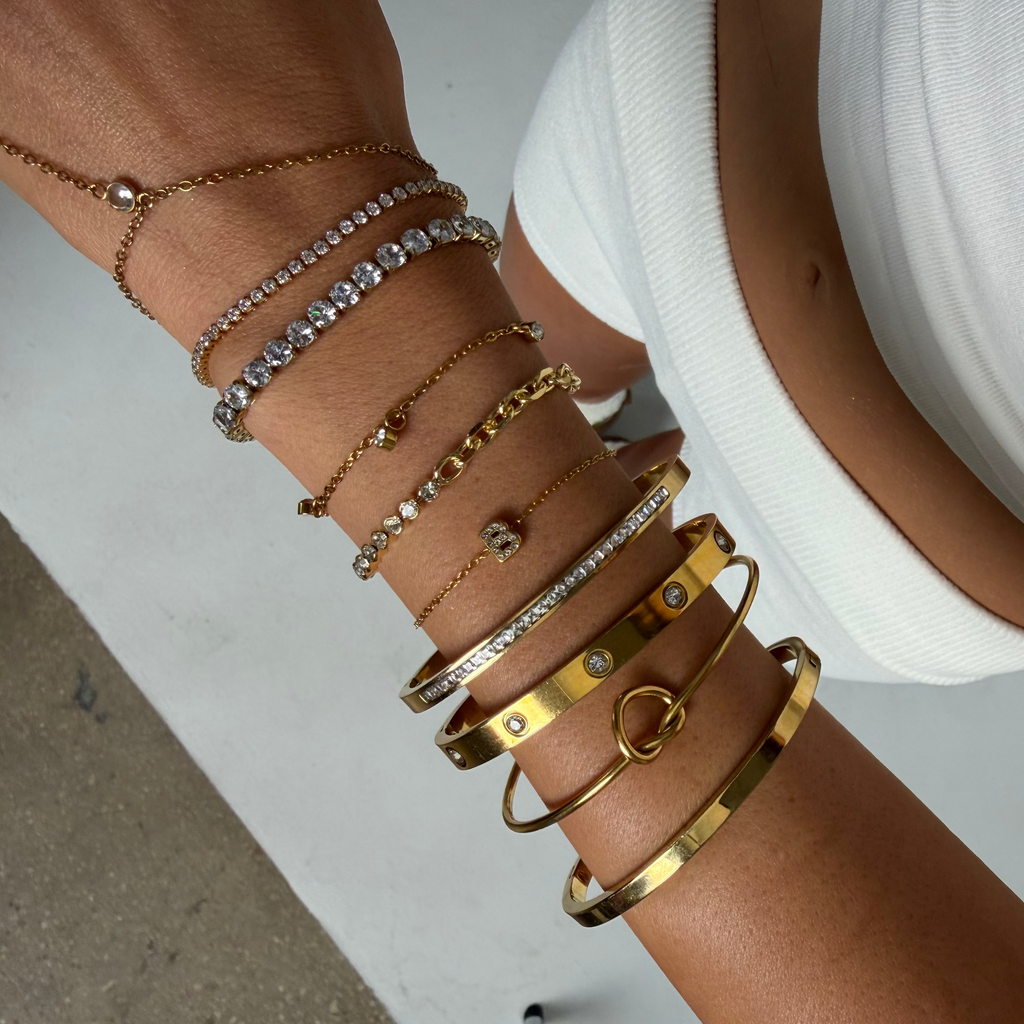 Evry Jewels Initial Crystal Bracelet