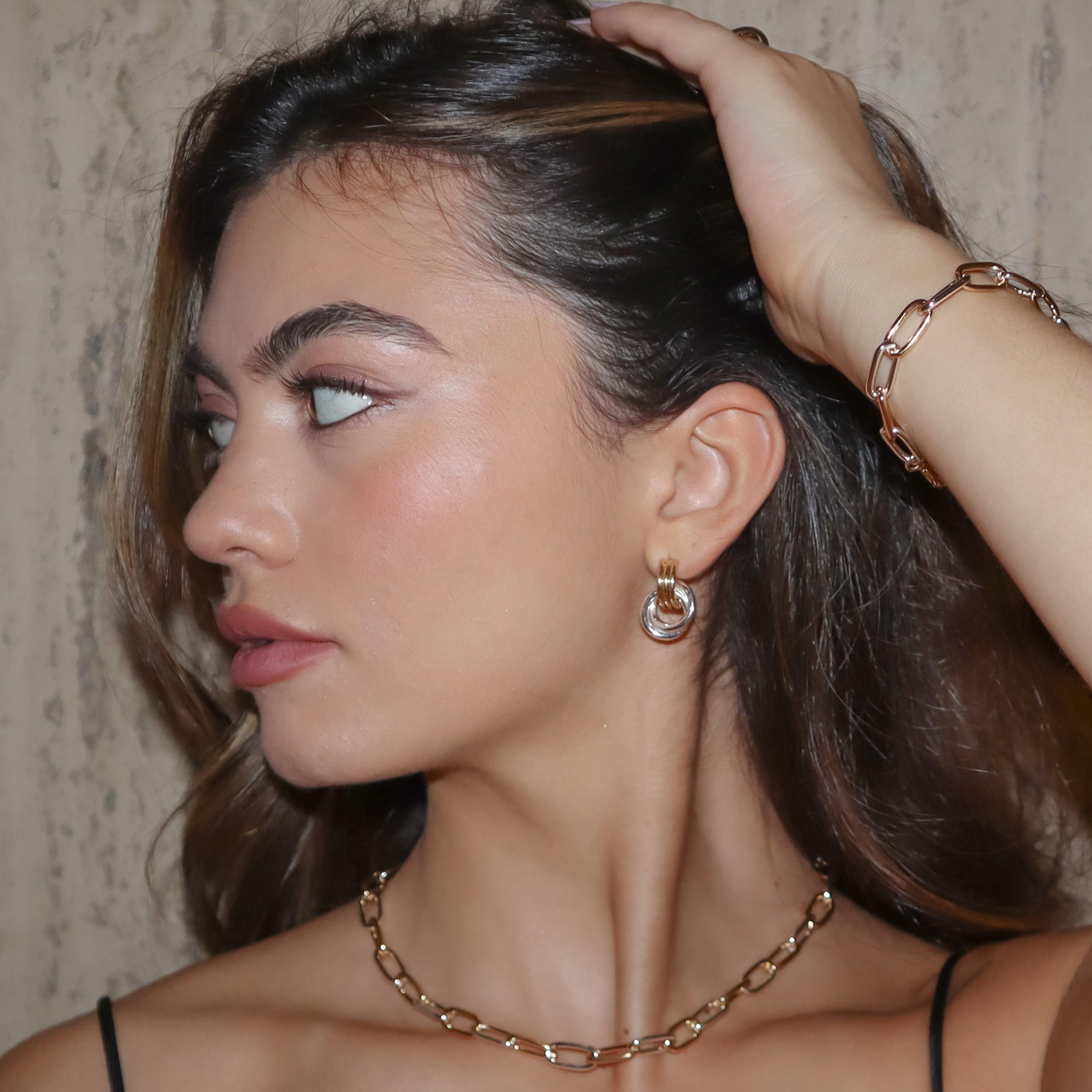Evry Jewels Interlock Earrings