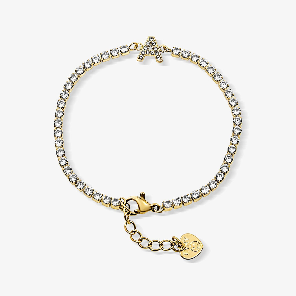 Evry Jewels Icy Initial Tennis Bracelet