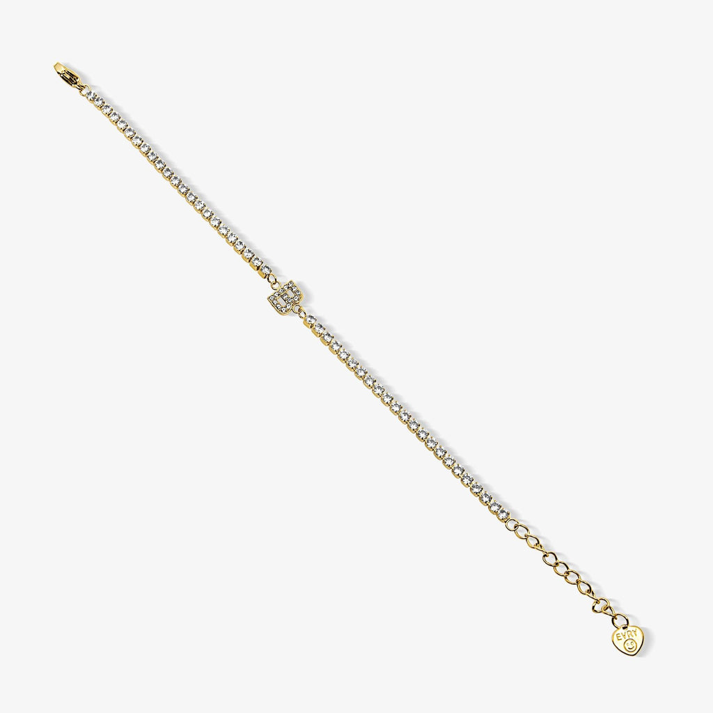 Evry Jewels Icy Initial Tennis Bracelet