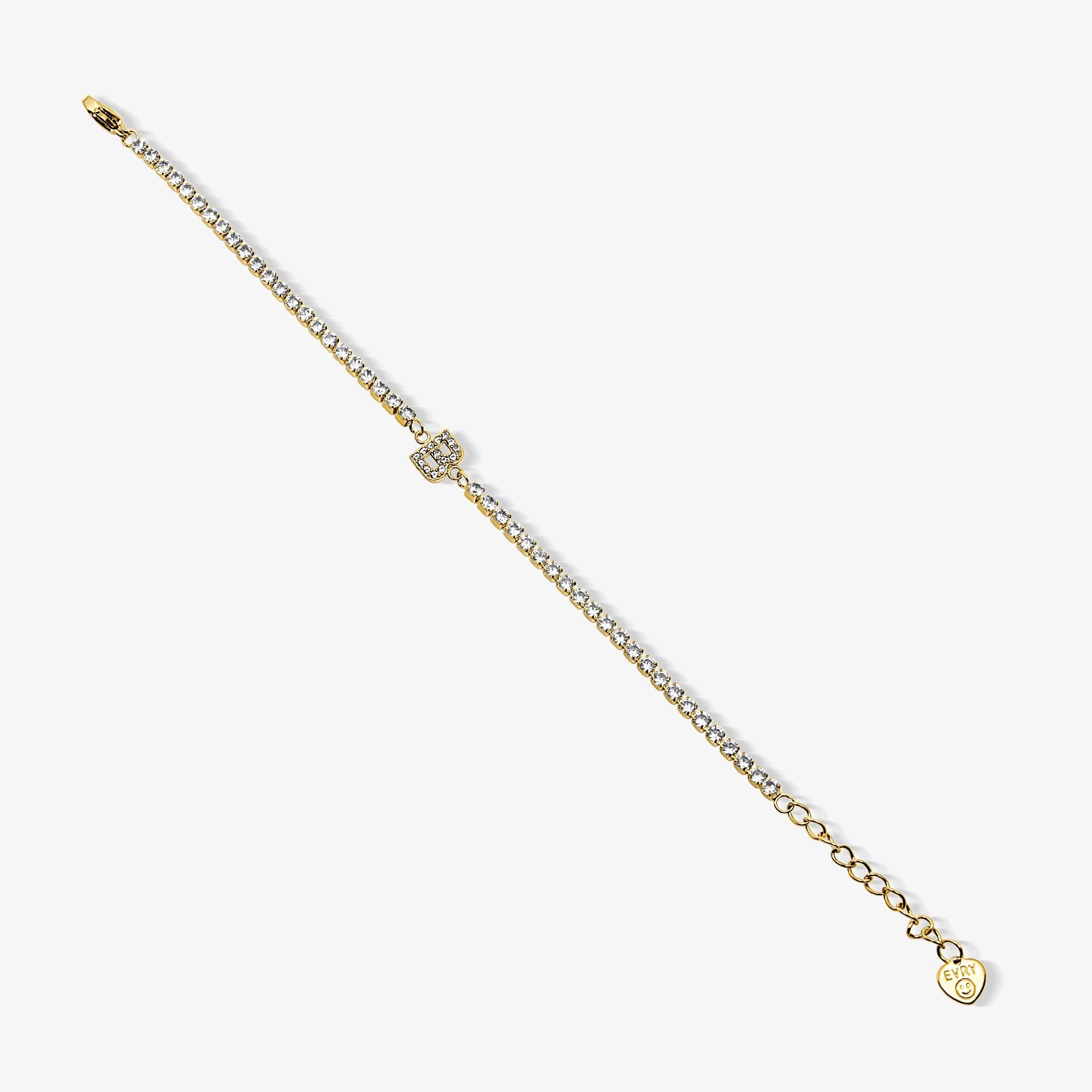 Evry Jewels Icy Initial Tennis Bracelet