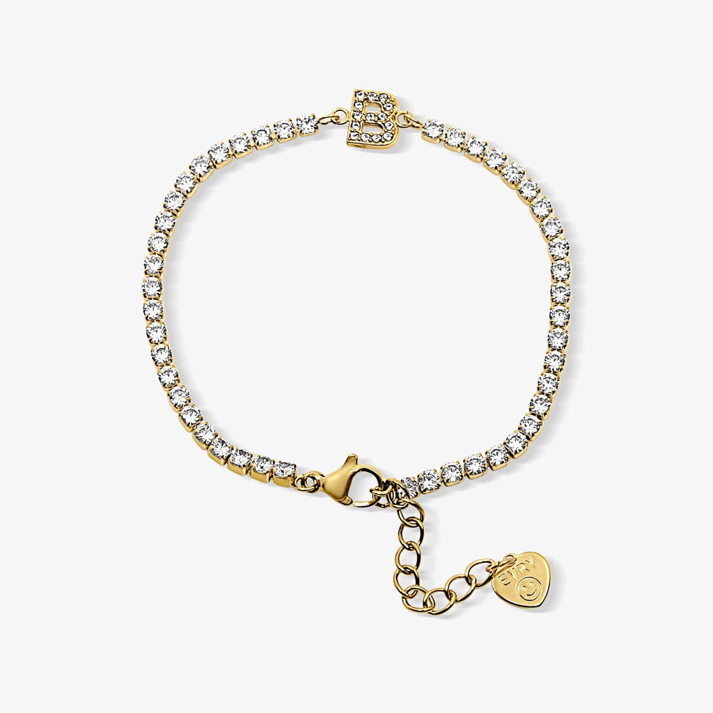 Evry Jewels Icy Initial Tennis Bracelet