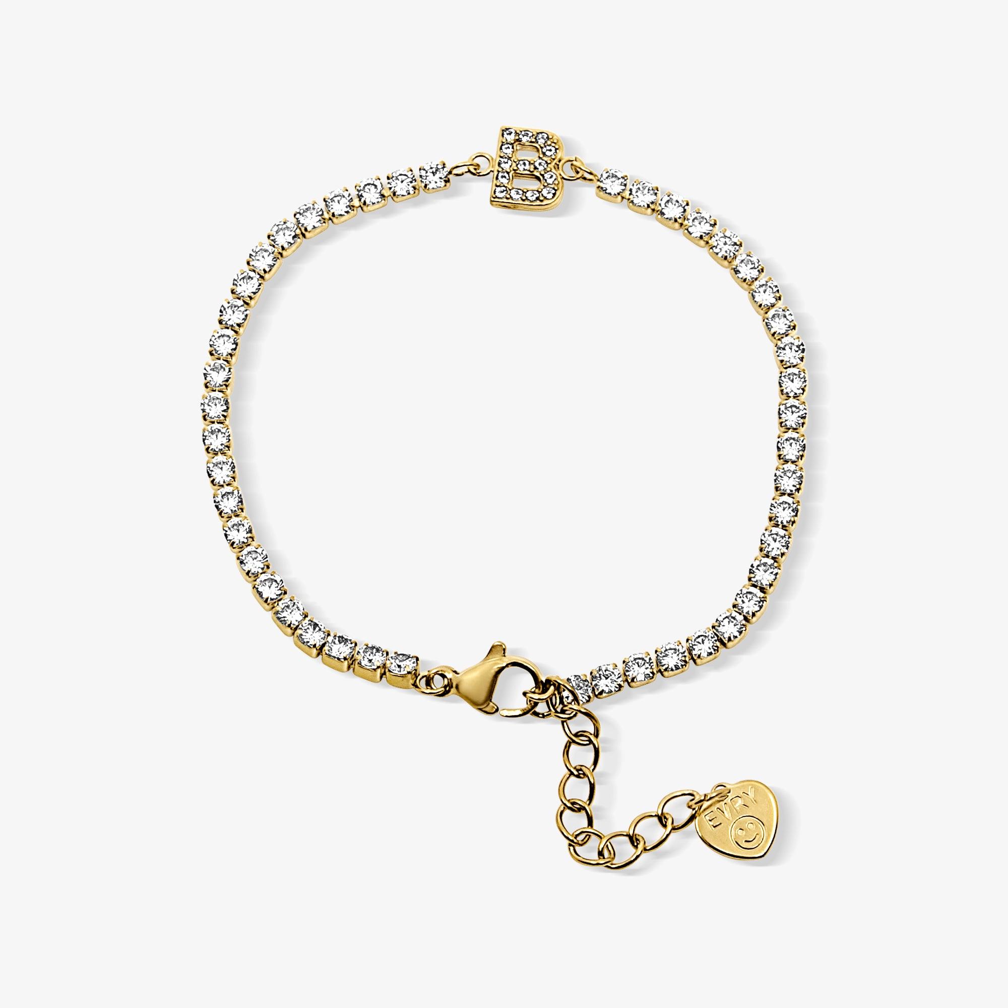 Evry Jewels Icy Initial Tennis Bracelet