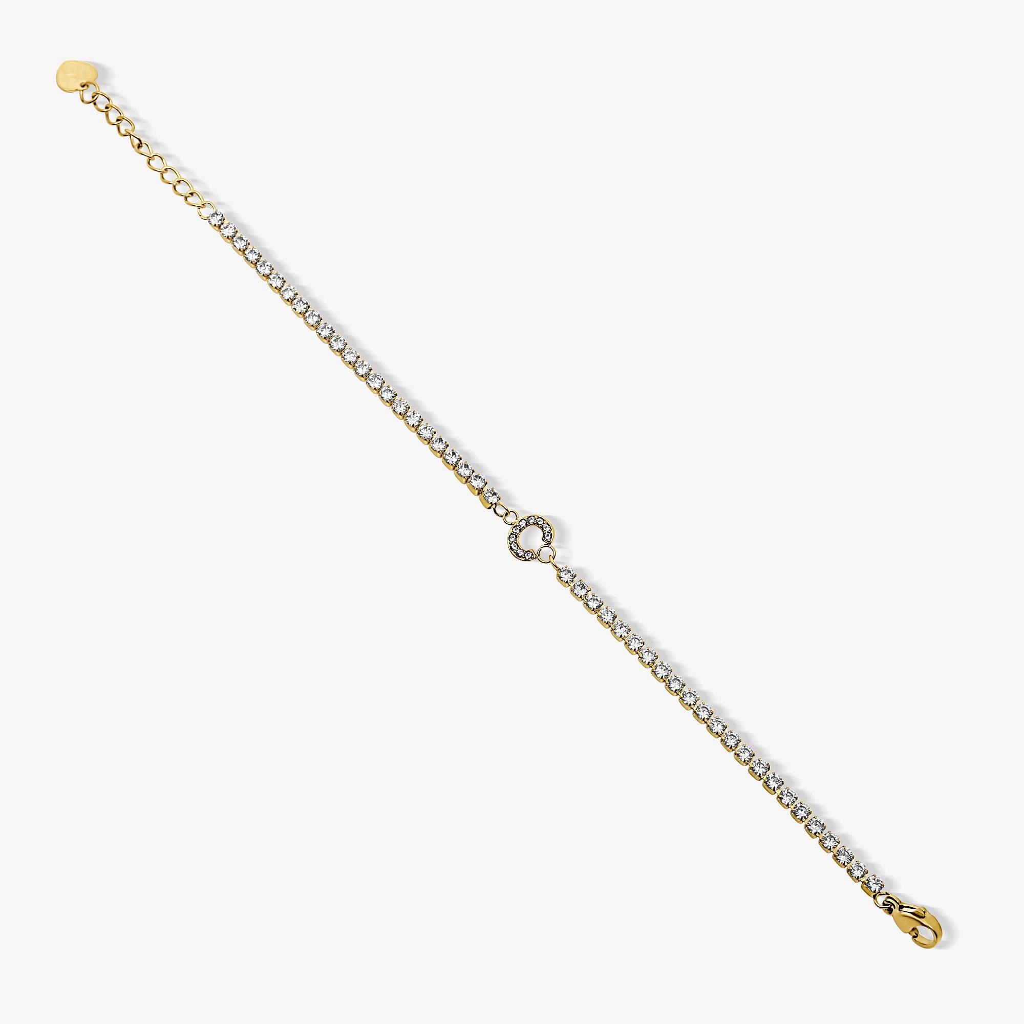 Evry Jewels Icy Initial Tennis Bracelet