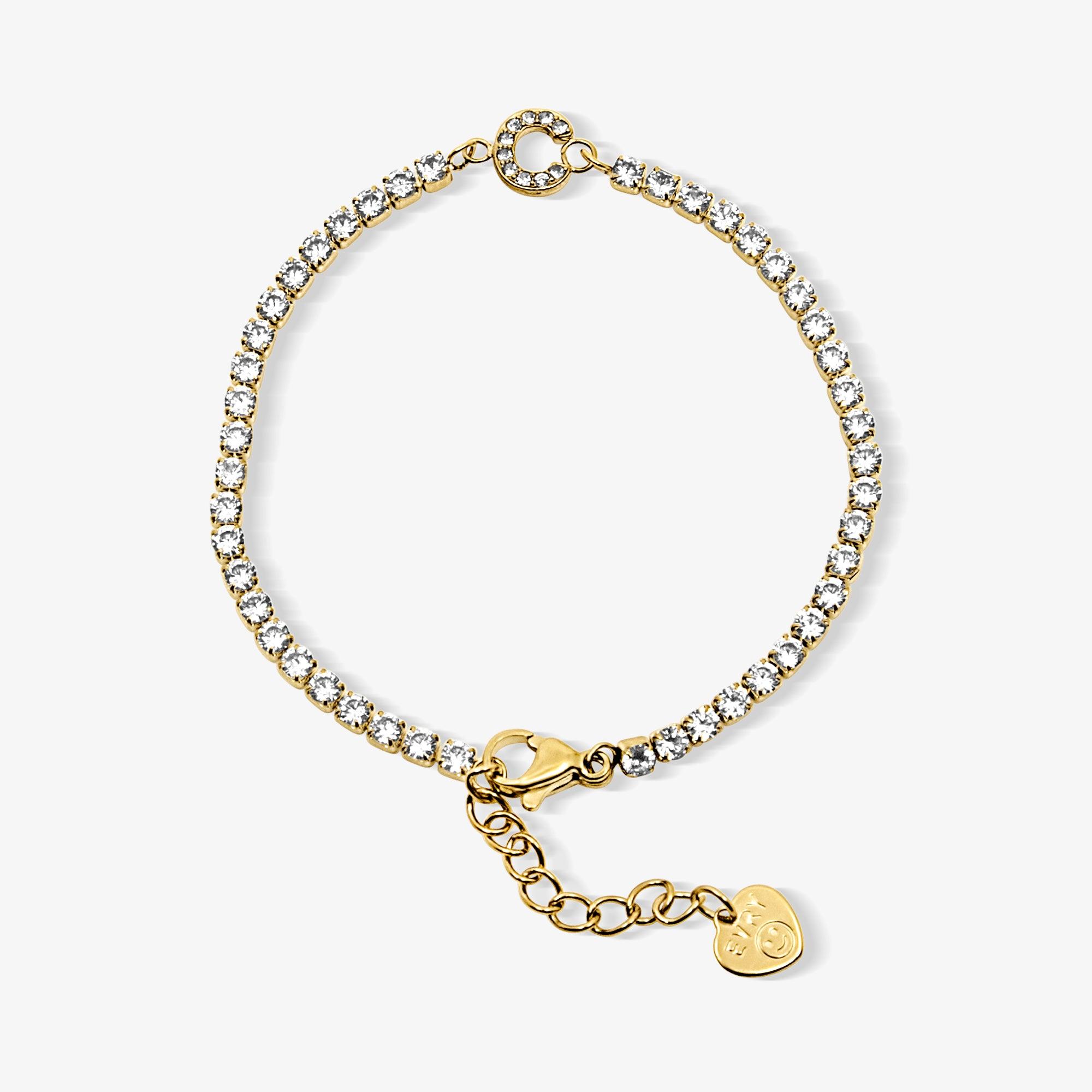 Evry Jewels Icy Initial Tennis Bracelet