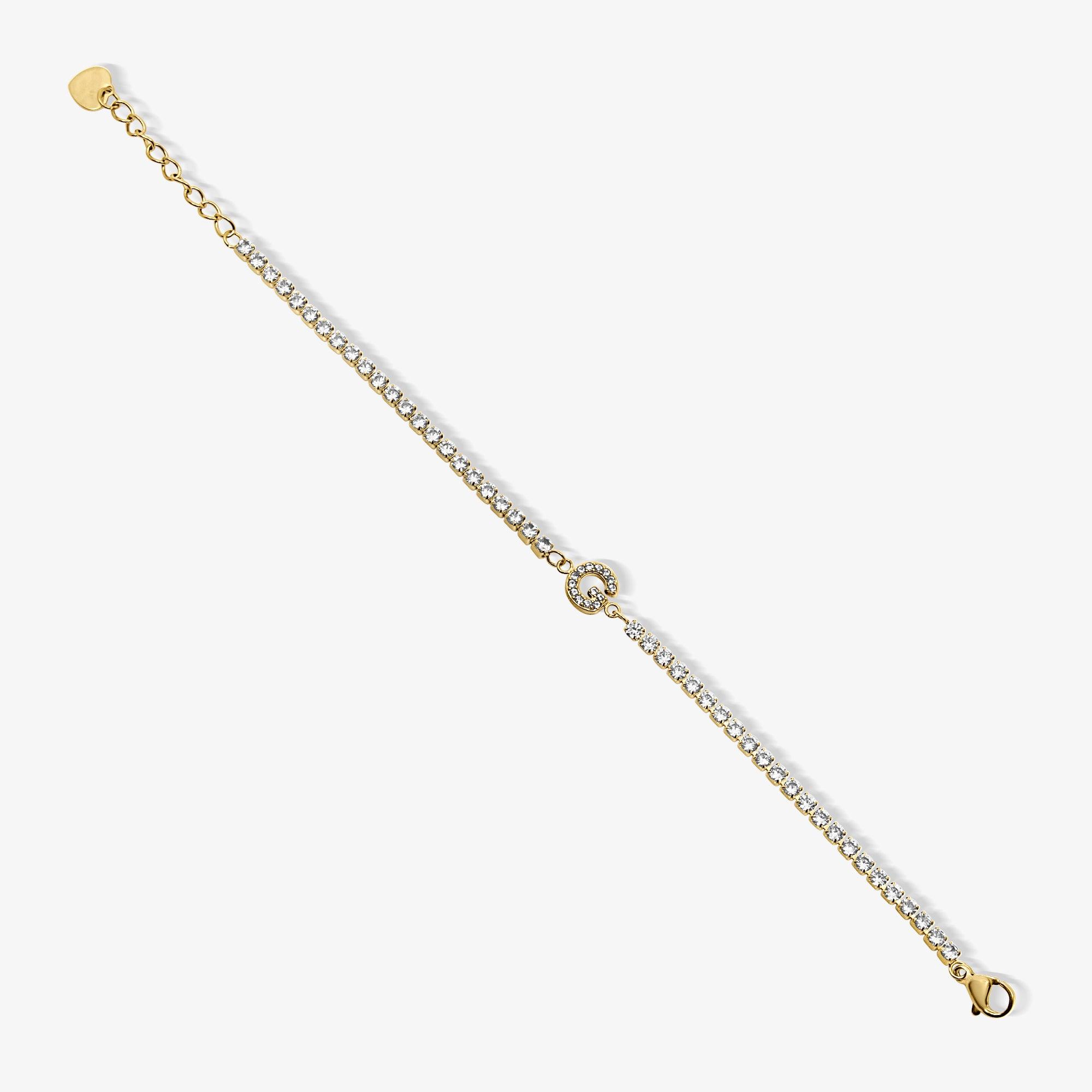 Evry Jewels Icy Initial Tennis Bracelet