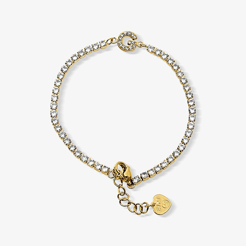 Evry Jewels Icy Initial Tennis Bracelet