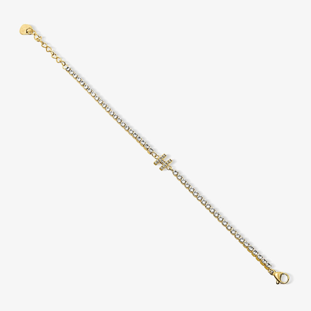Evry Jewels Icy Initial Tennis Bracelet
