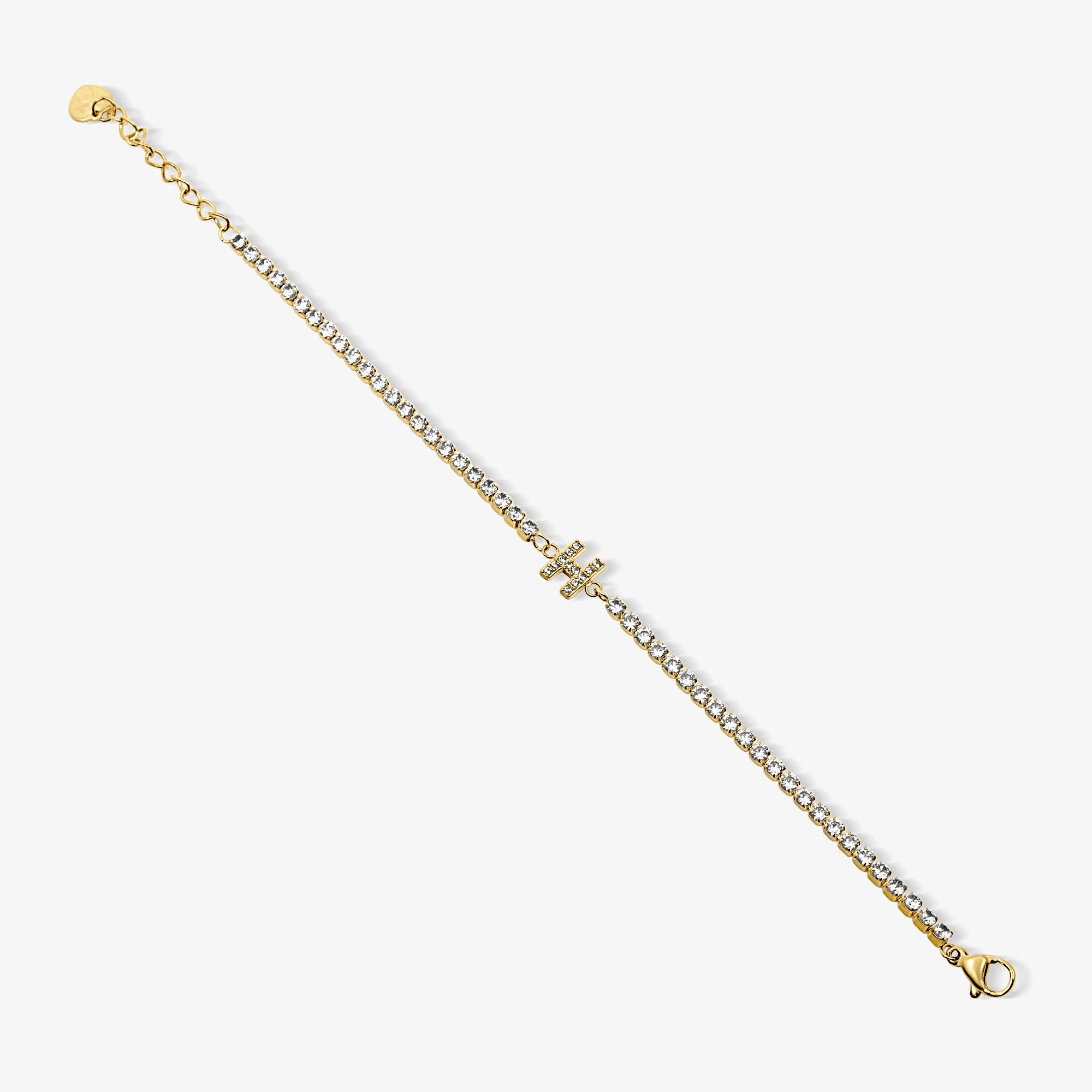 Evry Jewels Icy Initial Tennis Bracelet