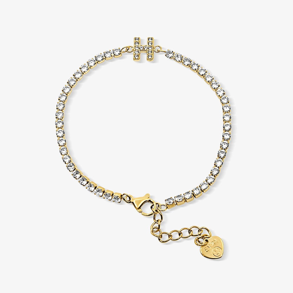 Evry Jewels Icy Initial Tennis Bracelet