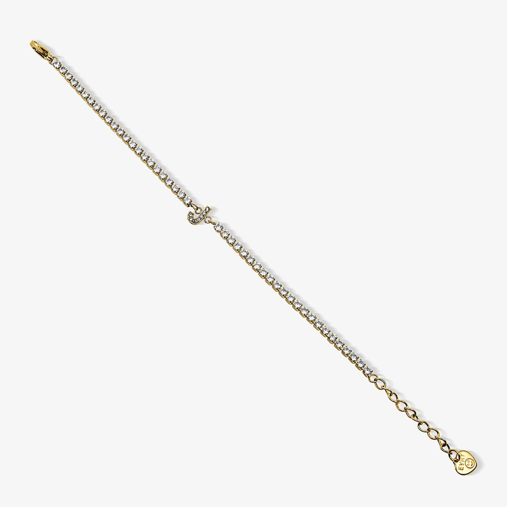 Evry Jewels Icy Initial Tennis Bracelet