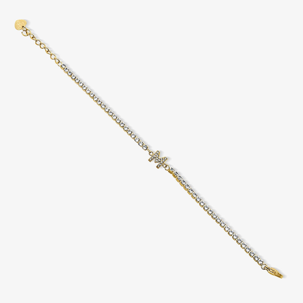 Evry Jewels Icy Initial Tennis Bracelet